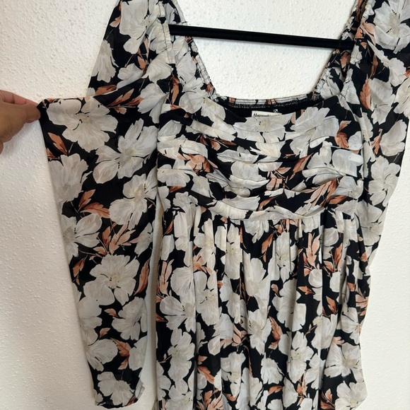 Abercrombie & Fitch Floral Emerson Chiffon Long Sleeve Mini Dress Sz. SMALL TALL - Picture 6 of 8